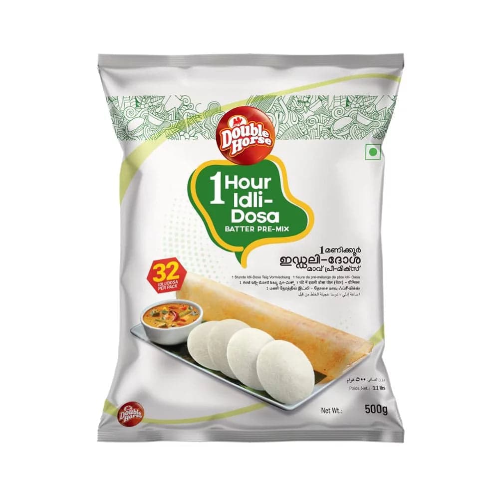 1hour Idli Dosa Mix 1 മണിക്കൂർ ഇഡ്ഡലി ദോശ മിക്സ് Double Horse - 1 KG