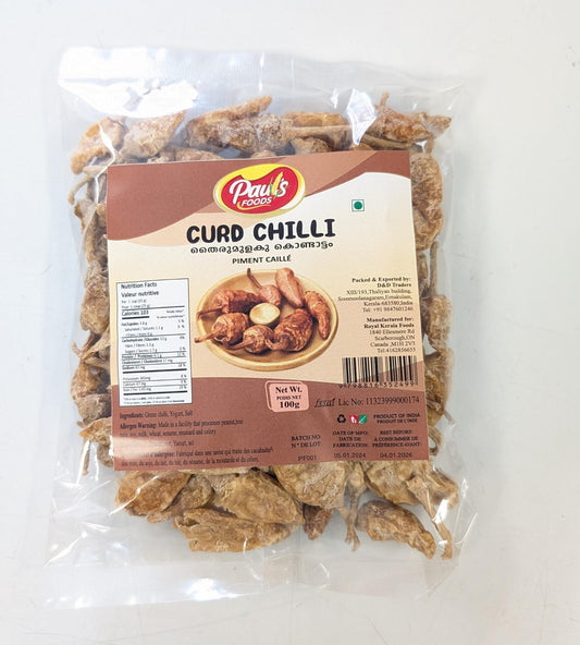 Curd Chilli തൈര് മുളക് കൊണ്ടാട്ടം Pauls-100GM