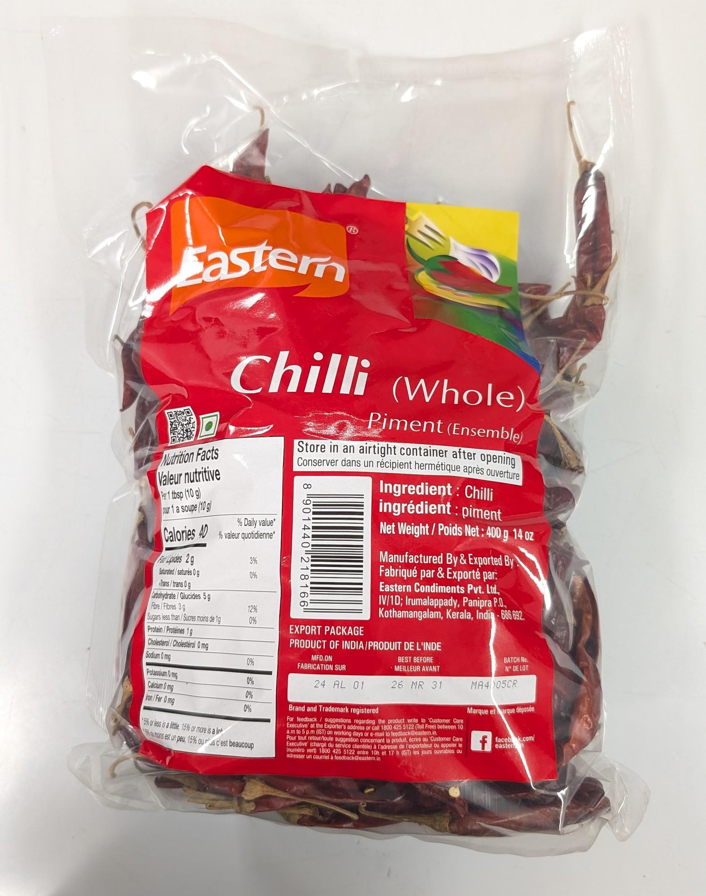 Chilli Whole Eastern-400GM