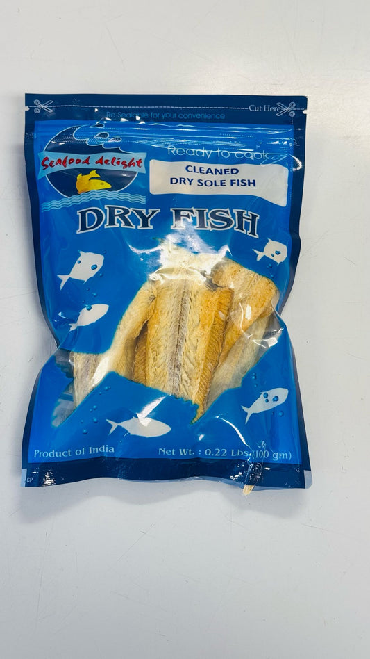 Seafood Delight Cleaned Dry Sole Fish  വൃത്തിയാക്കി ഉണക്ക മാന്തൽ/നങ്ക്-100GM